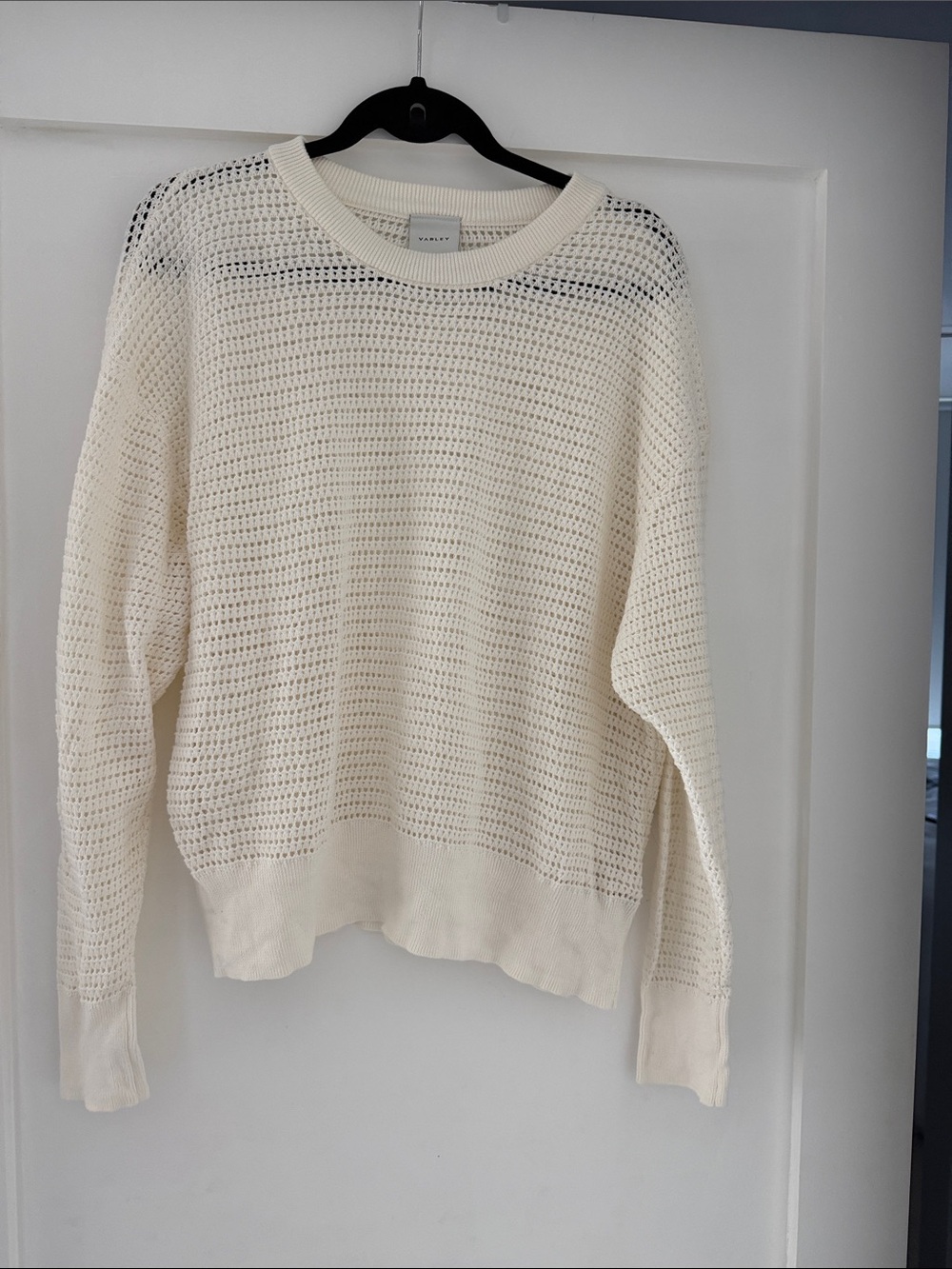 Varley Kershaw 100% Cotton Cream Open-Knit Sweater - Picture 2 of 7